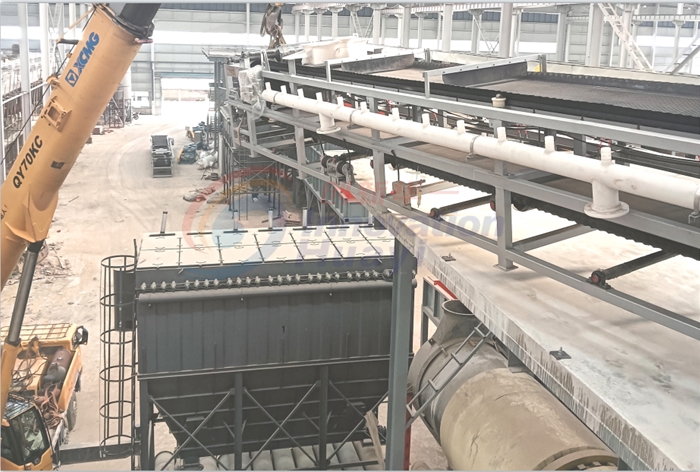 福建钛矿脱水项目两台带式真空过滤机安装中
